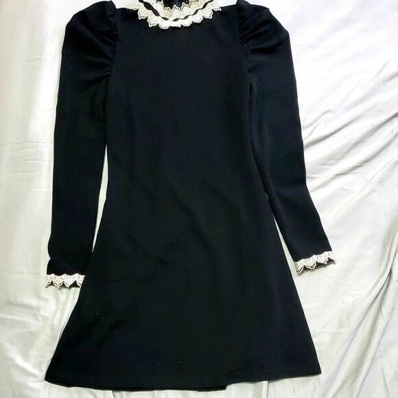 Dolls Kill Goth Emo Baby Doll Wednesday Addams Mini Skirt Dress XS, S - Picture 3 of 3